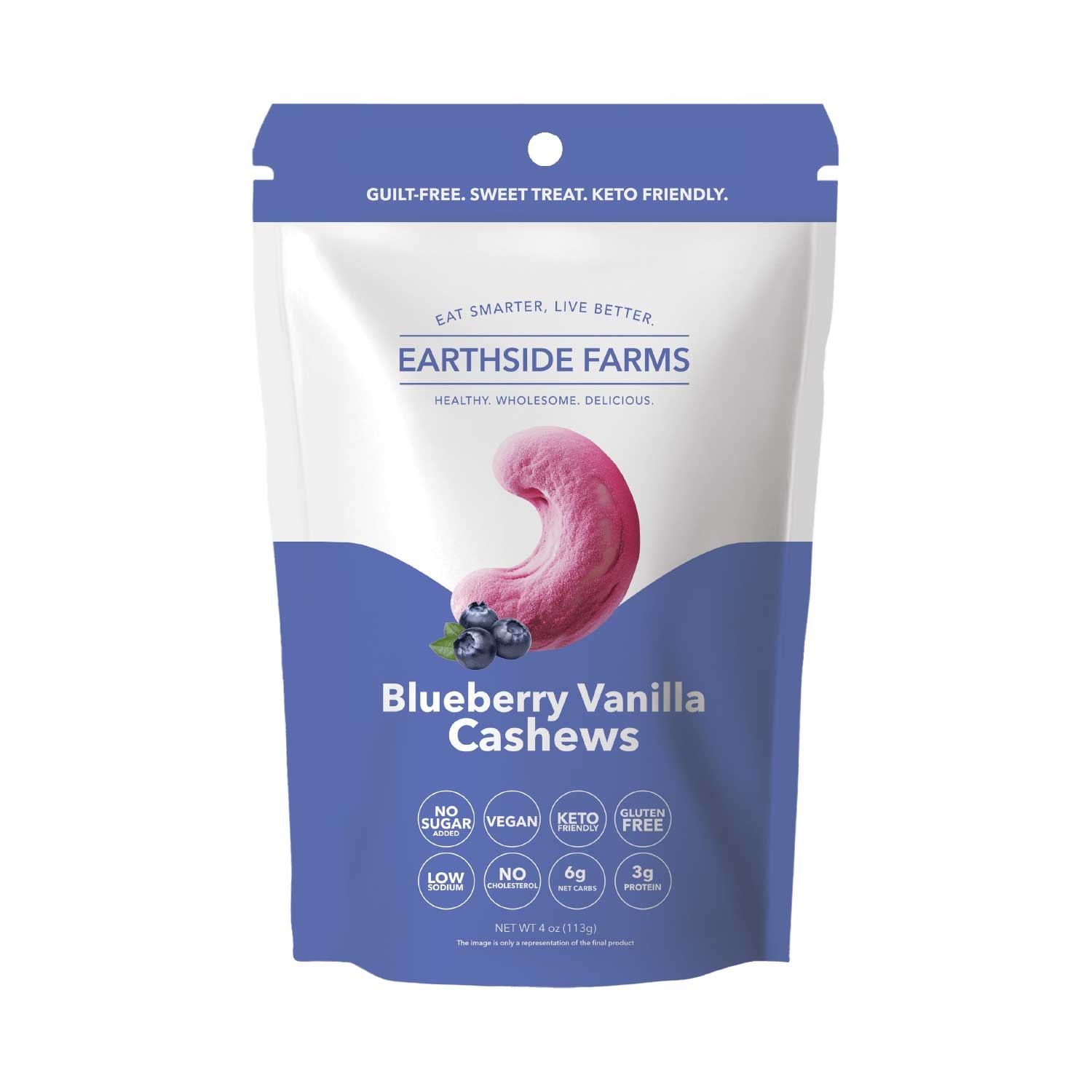 Earthside Farms Blueberry Vanilla Cashews, 4 Ounce -- 10 per case