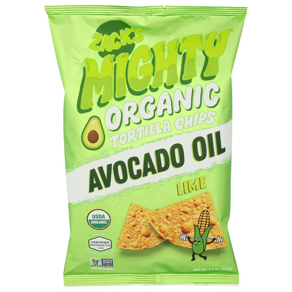 Zacks Mighty Organic Lime Tortilla Chips, 7.5 Ounce -- 9 per case