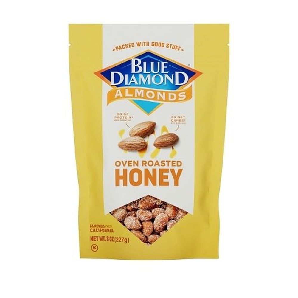 Blue Diamond Oven Roasted Honey Almonds, 8 Ounce - 12 per case