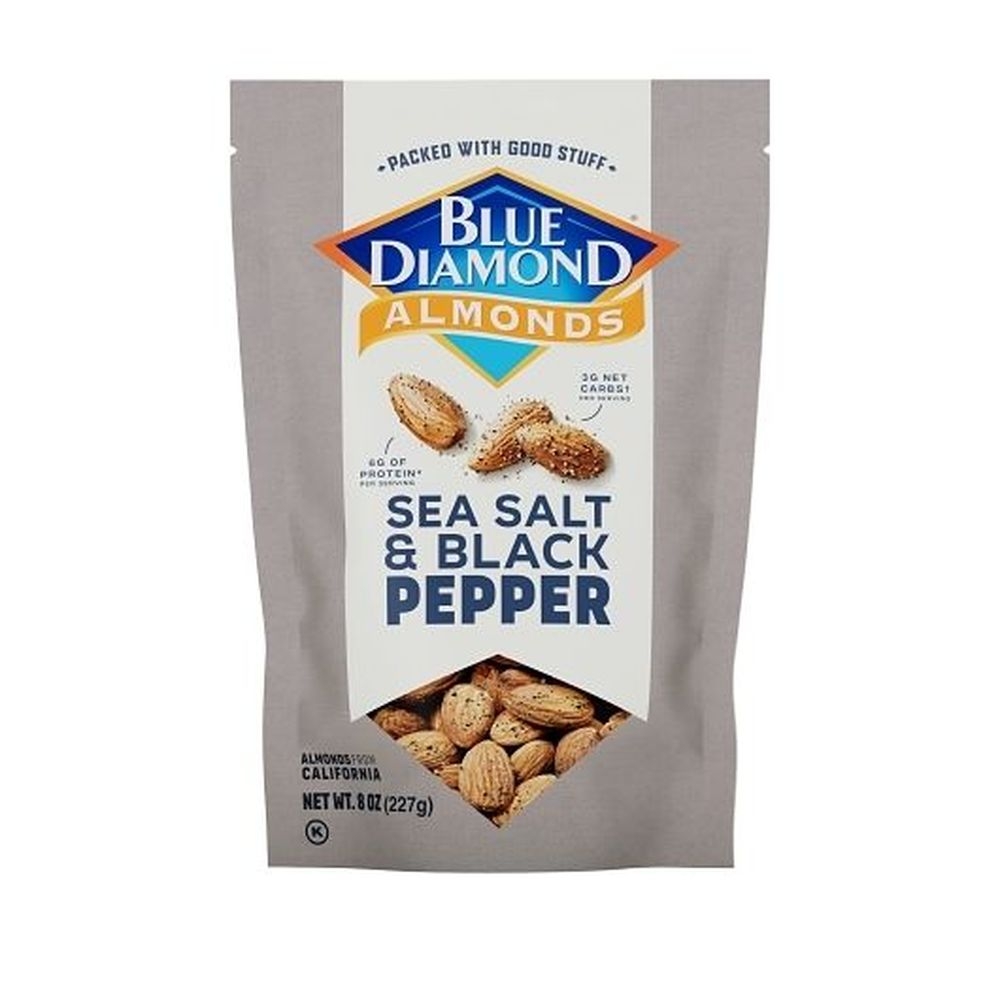 Blue Diamond Sea Salt and Black Pepper Almonds, 8 Ounce - 12 per case