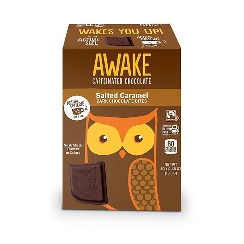 Awake Salted Caramel Dark Chocolate Bites, 0.48 Ounce - 300 per case