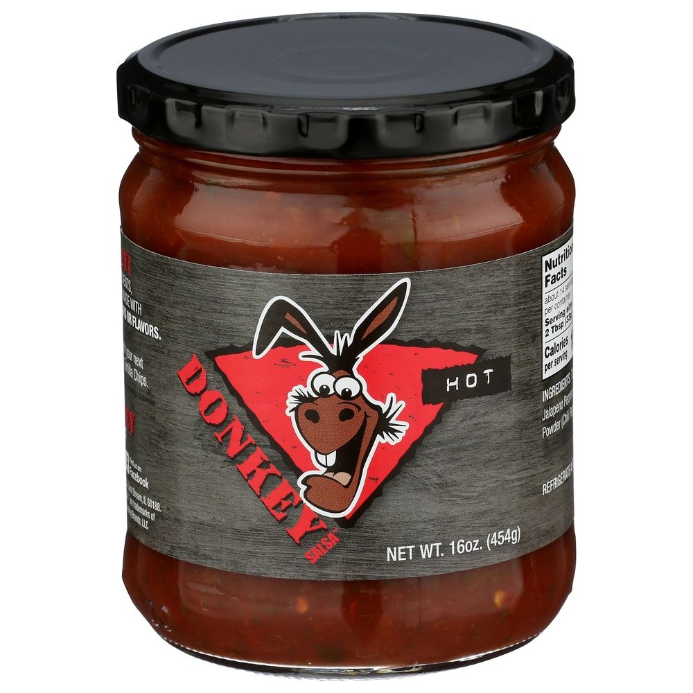 Donkey Chip Hot Salsa, 16 Ounce -- 6 per case