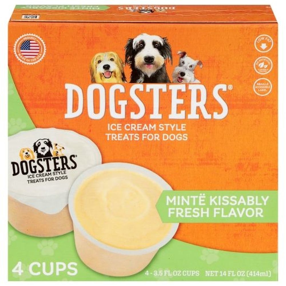 Dogsters Minte Kissably Fresh Flavor Ice Cream Style Treats for Dogs, 4 count -- 12 per case