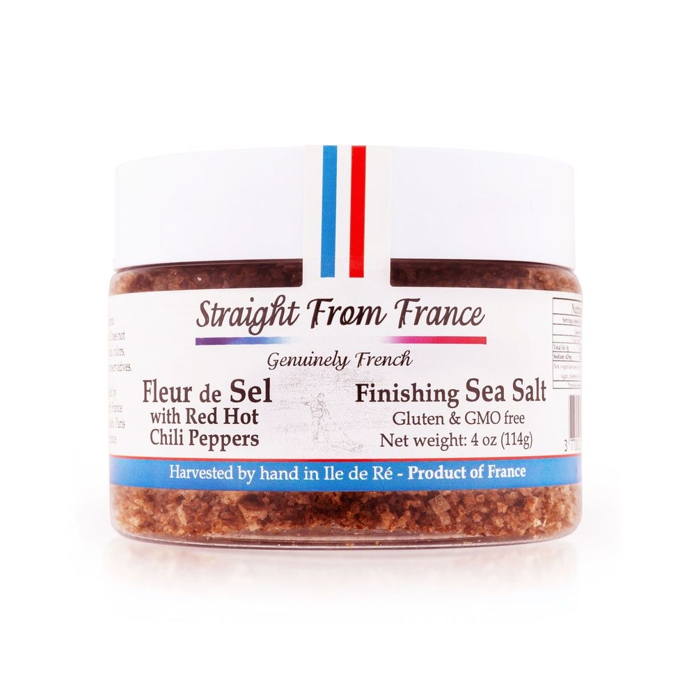 Straight From France Fleur de Sel with Red Hot Chili Peppers, 4 Ounce -- 12 per case