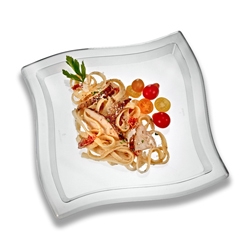 Waves Square Clear Plastic Plate, 10 inch -- 120 per case.