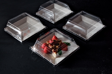 Squares 6. 5 inch Dessert Plate Pet Lid Only -- 120 per case.