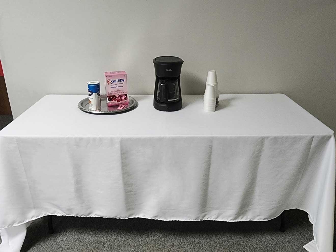 Intedge White Poly/Cotton Tablecloth, 36 x 36 inch 