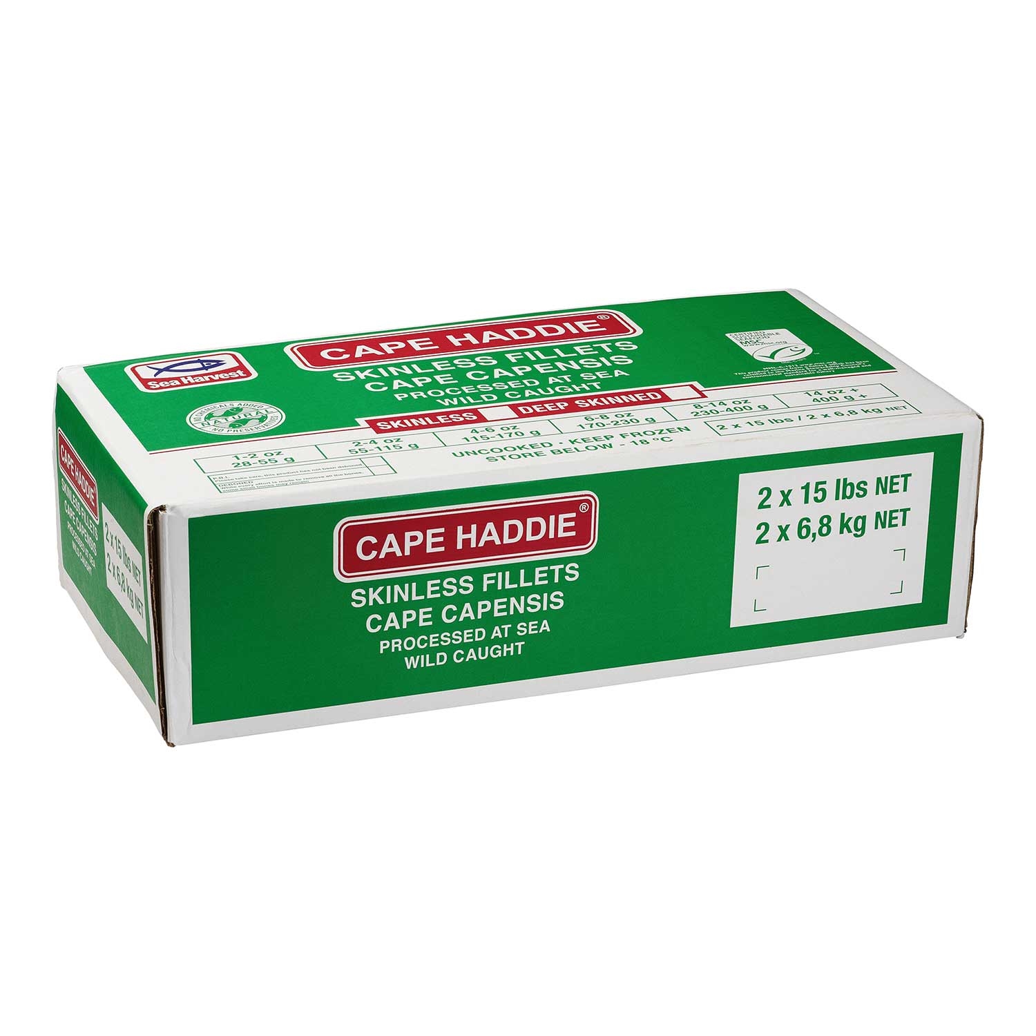 Sea Harvest Cape Capensis Fillet, 15 Pound -- 2 per case.