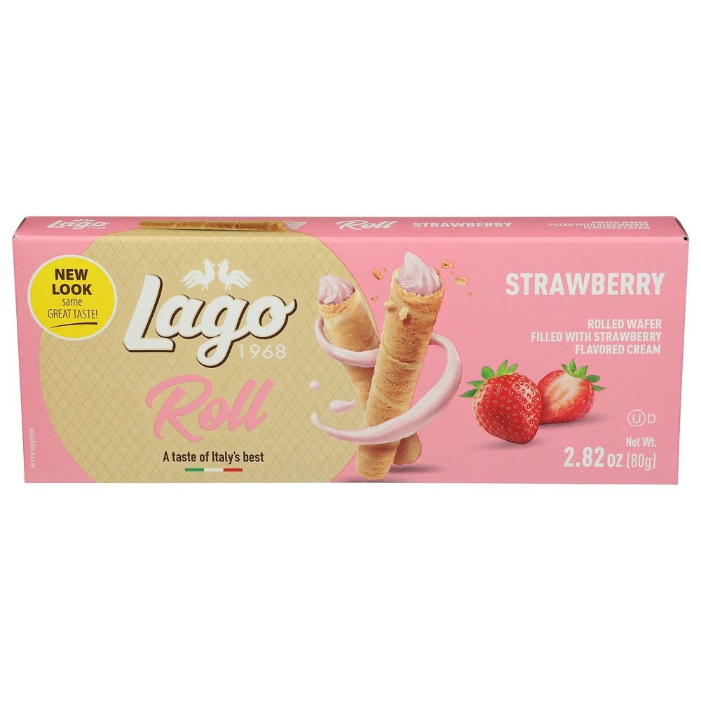 Gastone Lago Strawberry Cream Wafer Roll, 2.82 Ounce -- 12 per case
