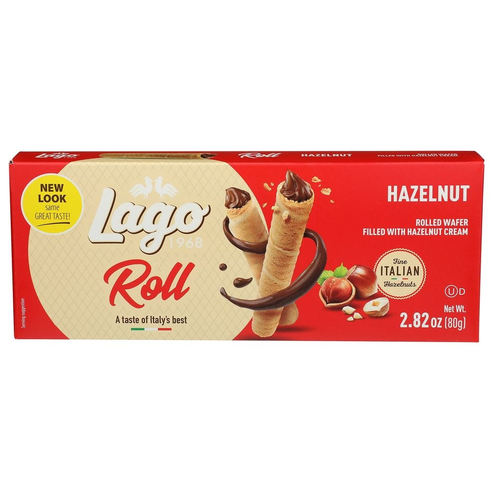 Gastone Lago Hazelnut Cream Wafer Roll, 2.82 Ounce -- 12 per case