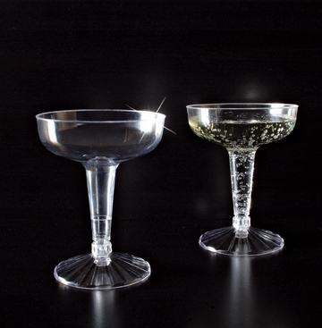 Yoshi Ware Emi Resposable Clear Old Fashioned Champagne Flute Glass, 4 Ounce - 20 per pack -- 25 packs per case.