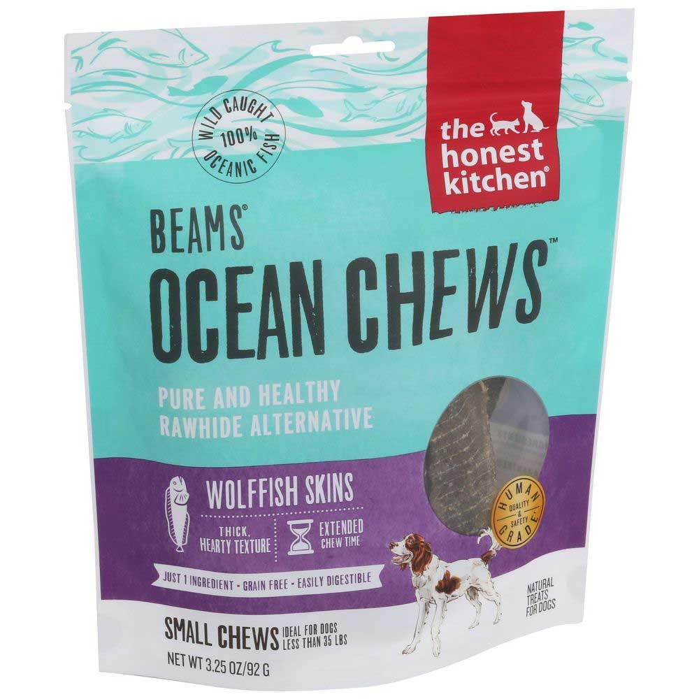 The Honest Kitchen Beams Ocean Chews Wolffish Skins Small Chews Dog Treat, 3.25 Ounce -- 6 per case