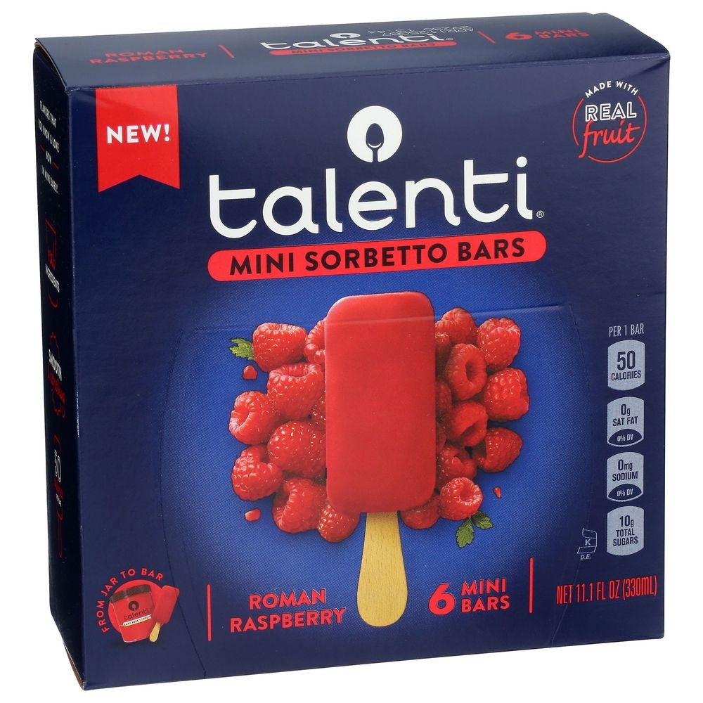 Talenti Mini Roman Raspberry Sorbetto Bar, 11.1 Fluid Ounce -- 36 per case