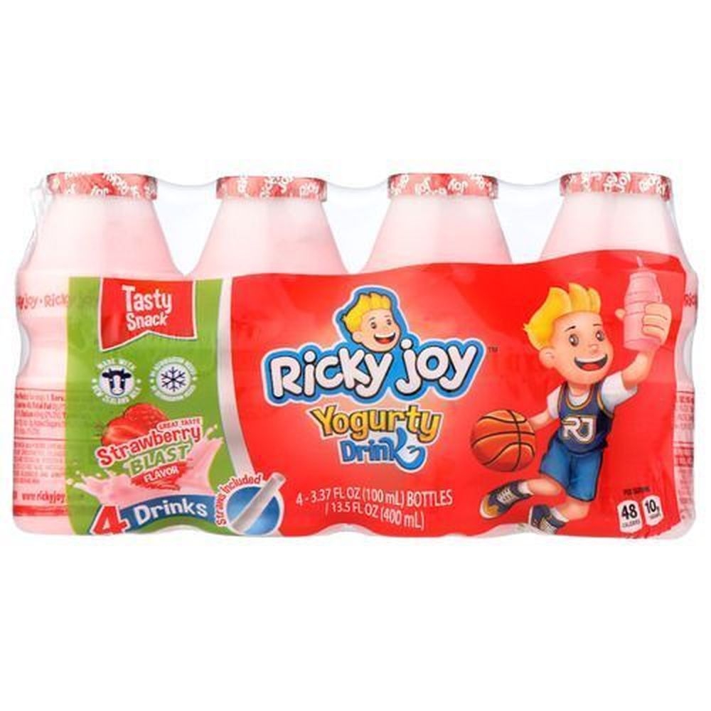 Ricky Joy Strawberry Blast Flavor Yogurty Drink, 13.5 Fluid Ounce -- 10 per case