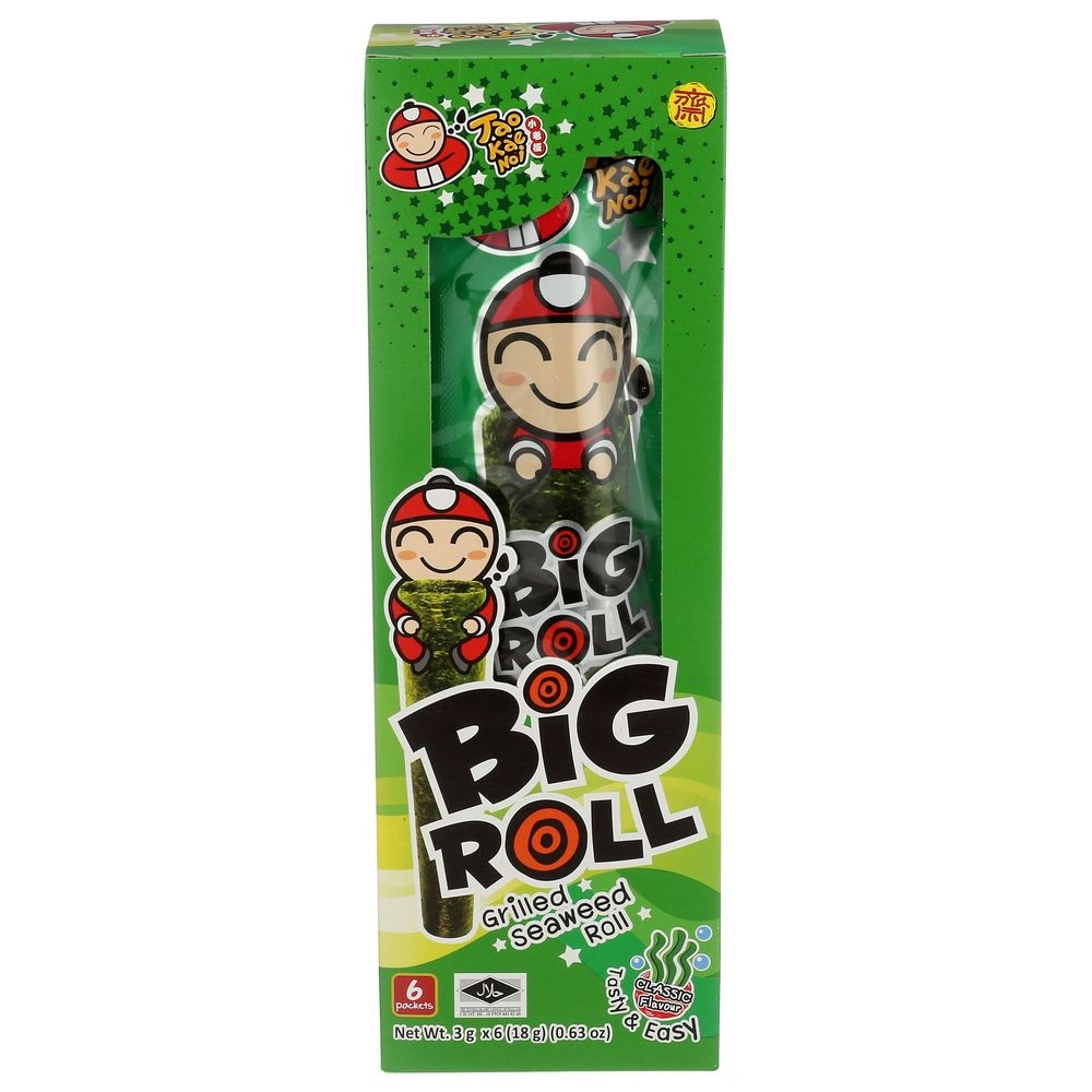 Taokaenoi Original Grilled Big Seaweed Rolls, 0.63 Ounce -- 12 per case