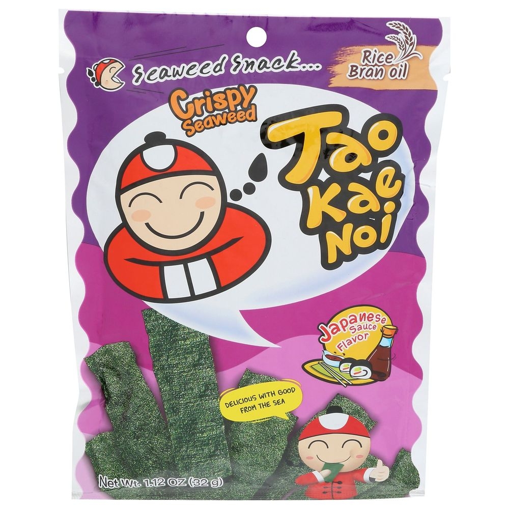 Taokaenoi Japanese Sauce Flavor Crispy Seaweed Snacks, 1.21 Ounce -- 12 per case