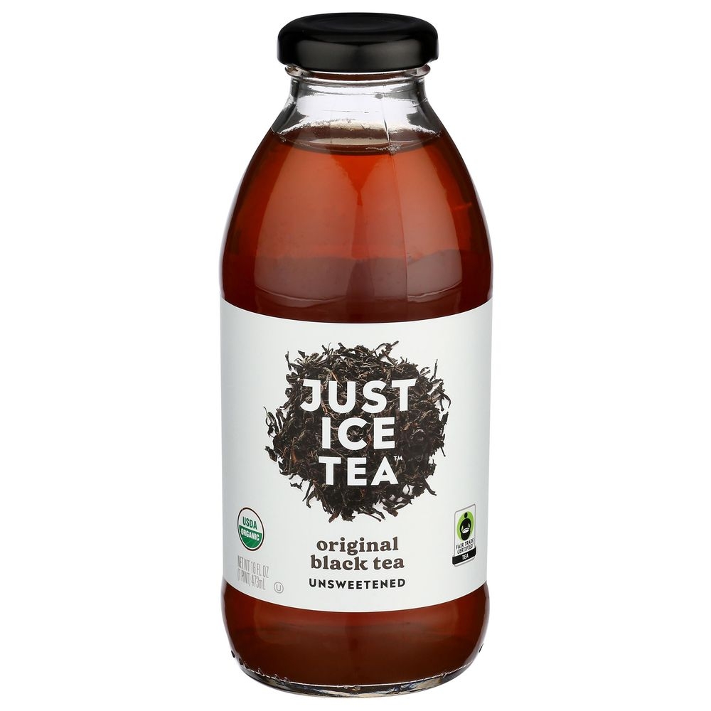 Just Ice Tea Organic Original Unsweetened Black Tea, 16 Fluid Ounce -- 12 per case