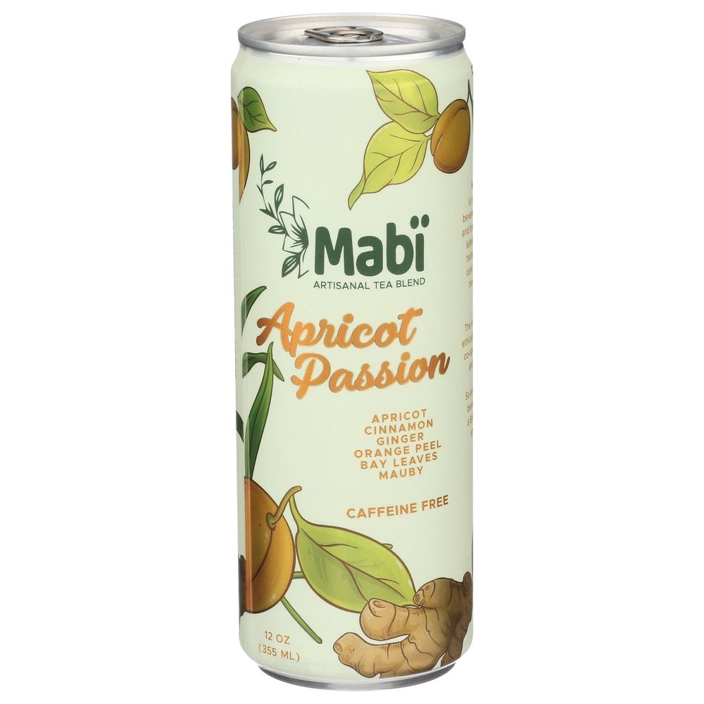 Mabi Artisanal Tea Blend Apricot Passion Cold Brewed Spice Tea, 12 Fluid Ounce -- 24 per case