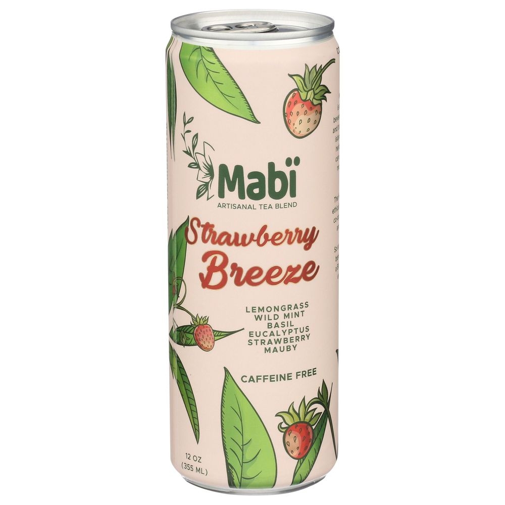 Mabi Artisanal Tea Blend Strawberry Breeze Cold Brewed Herbal Tea, 12 Fluid Ounce -- 24 per case