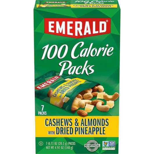 Emerald 100 Calorie Packs Cashews and Almonds with Dried Pineapple, 4.97 Ounce -- 8 per case