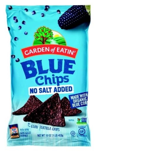 Garden Of Eatin No Salt Added Blue Corn Tortilla Chips, 16 Ounce -- 12 per case