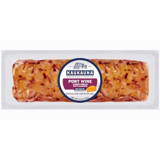 Kaukauna Port Wine and Cheddar Cheese Log, 6 Ounce -- 12 per case