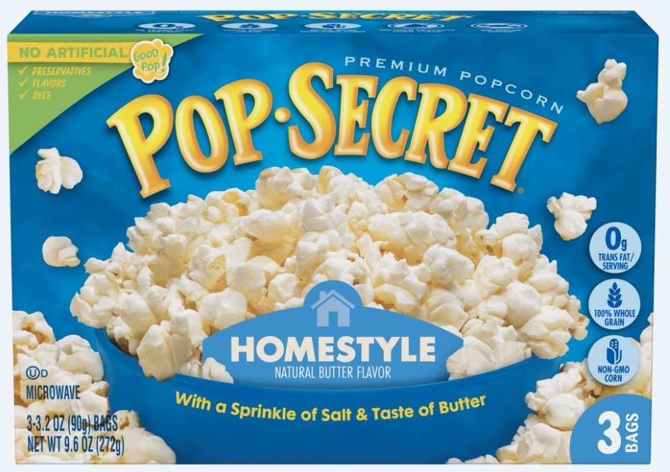 Pop Secret Homestyle Natural Butter Popcorn, 9.6 Ounce -- 6 per case.