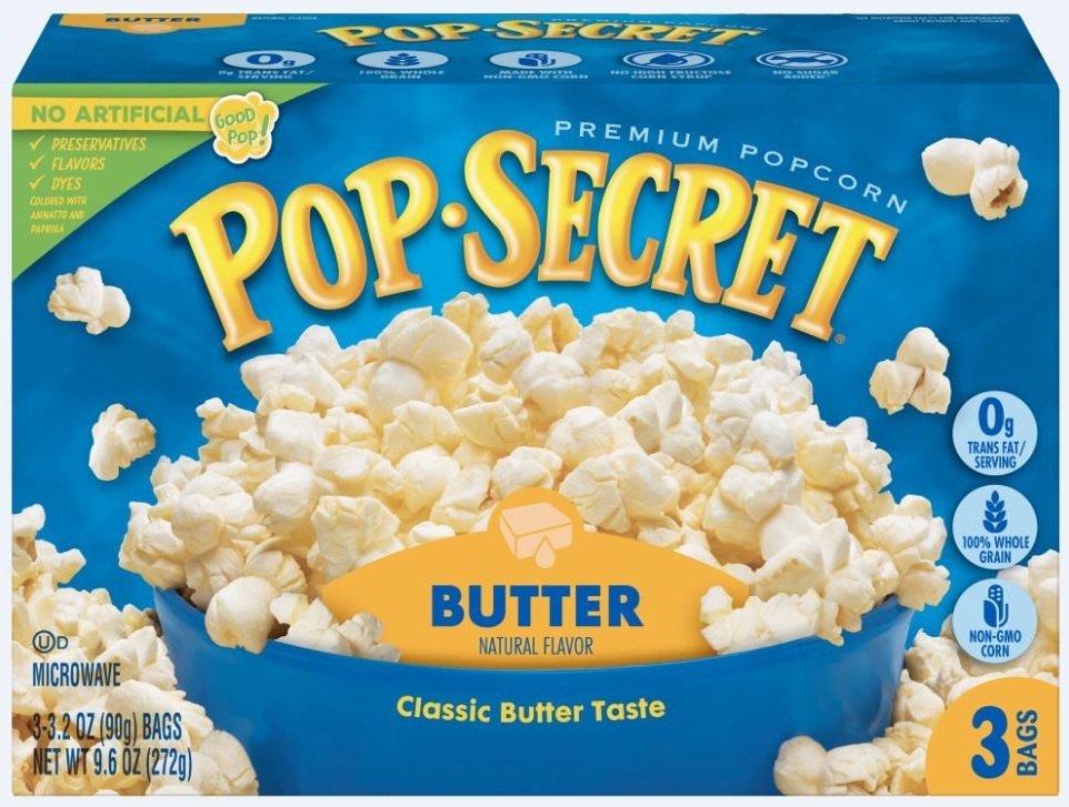 Pop Secret Classic Butter Popcorn, 9.6 Ounce -- 6 per case.