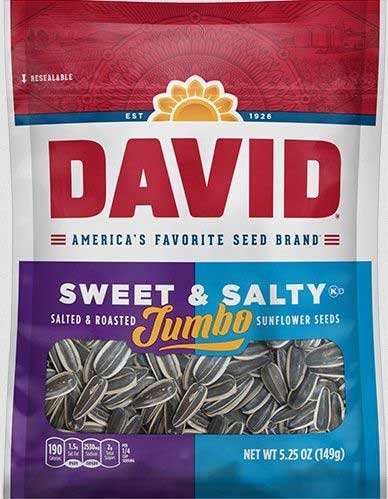 Davids Sweet and Salty Jumbo Sunflower Seeds, 5.25 Ounce -- 12 per case