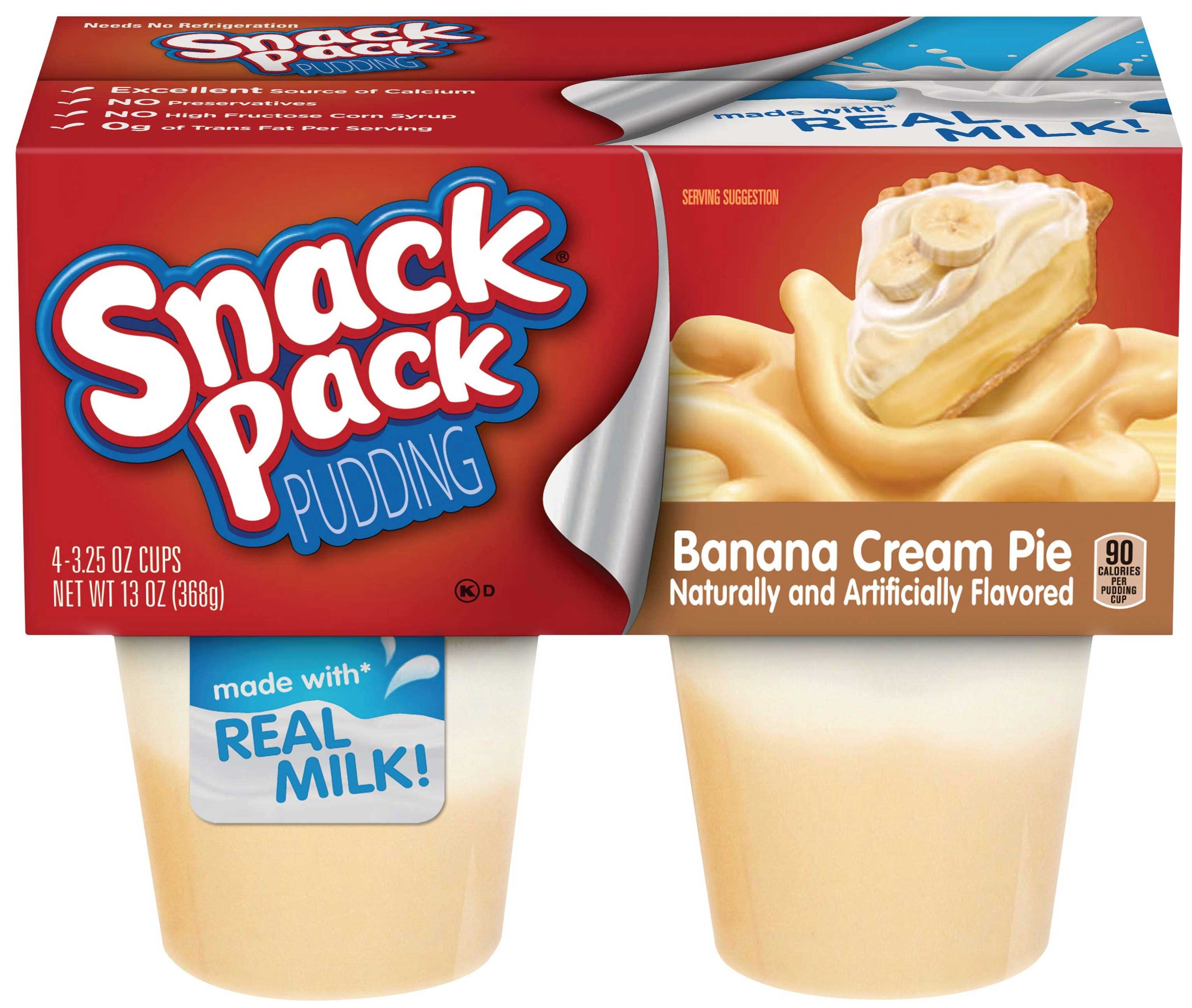 Snack Pack Banana Cream Pie Pudding, 13 Ounce -- 12 per case