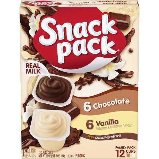 Snack Pack Chocolate Vanilla Pudding - Family Pack, 39 Ounce -- 6 per case