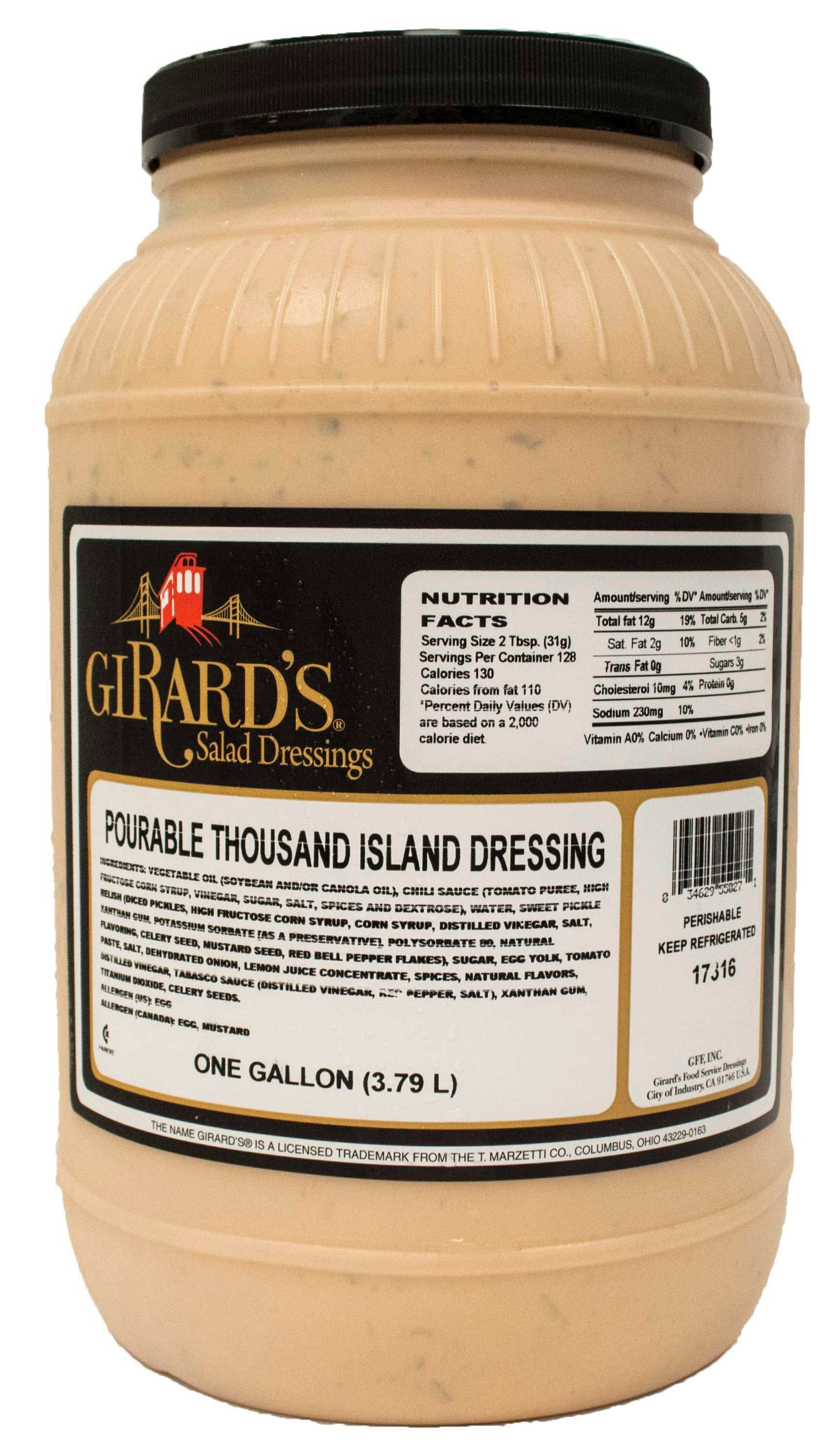 Girards Dressing Au Naturel Pourable Thousand Island Dressing, 1 Gallon -- 2 per case.