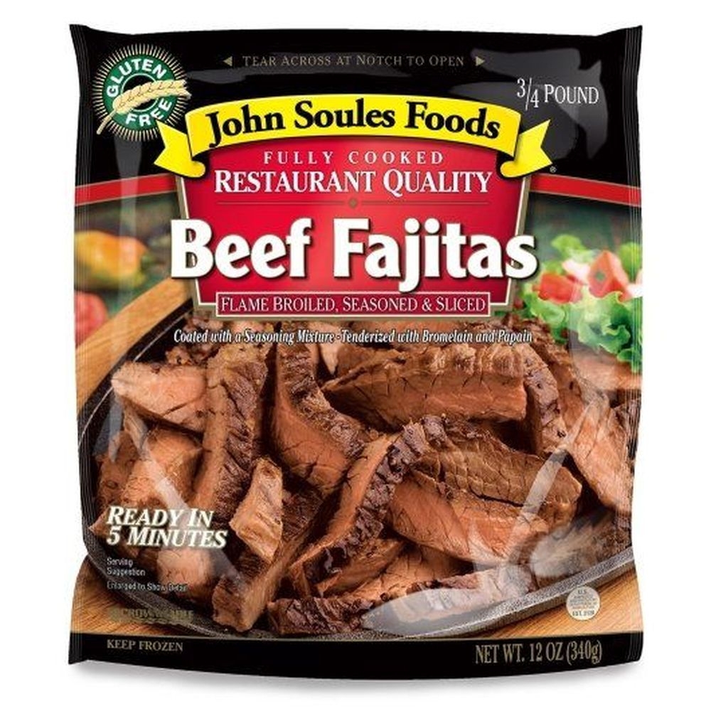 John Soules Foods Flame Broiled Seasoned Fully Cooked Beef Fajita, 12 Ounce -- 6 per case