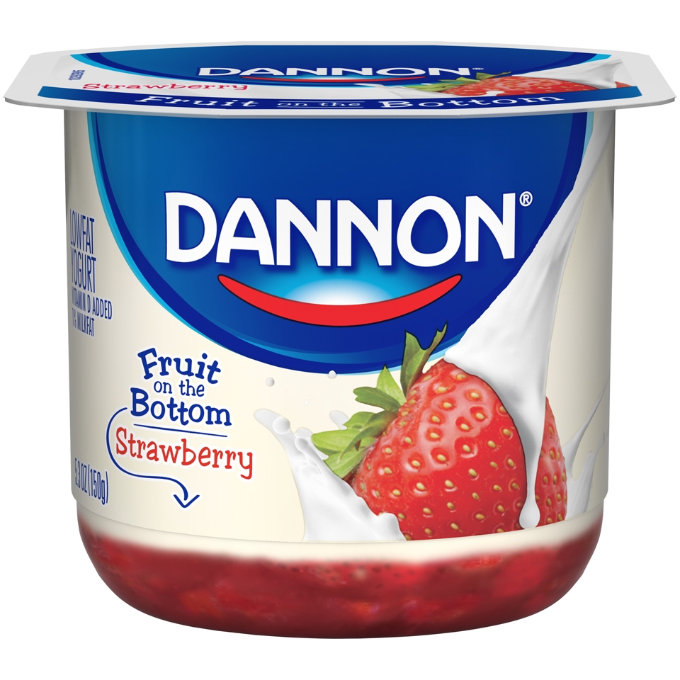Dannon Fruit on the Bottom Strawberry Low Fat Yogurt, 5.3 ounce -- 12 per case
