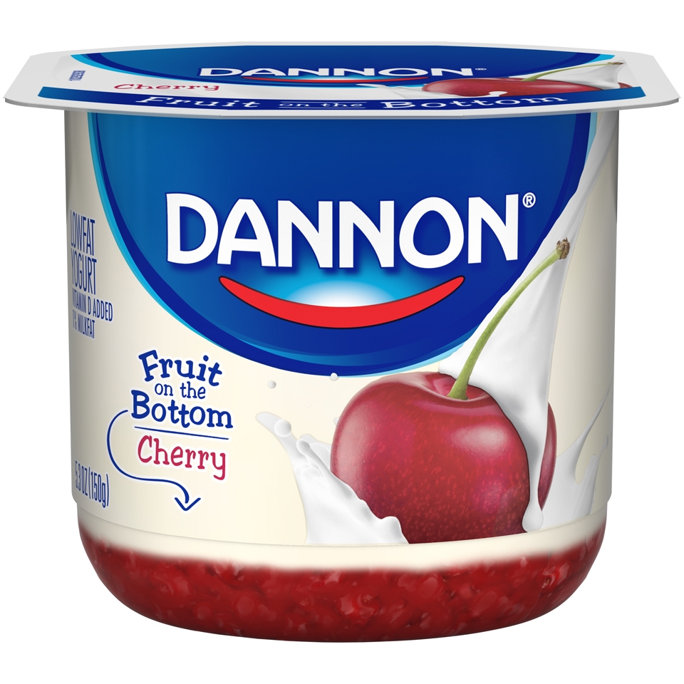 Dannon Fruit on the Bottom Cherry Low Fat Yogurt, 5.3 ounce -- 12 per case