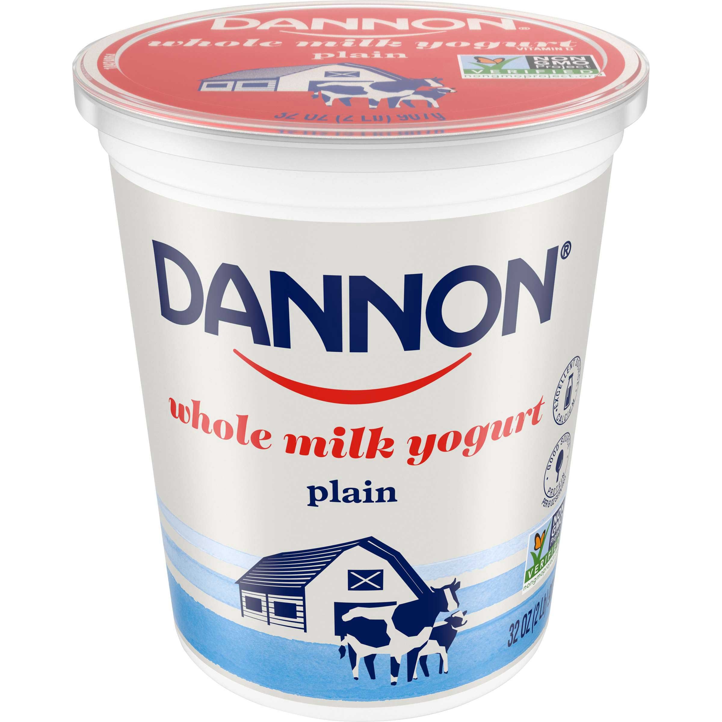 Dannon All Natural Quart Plain Yogurt, 32 Ounce -- 6 per case.