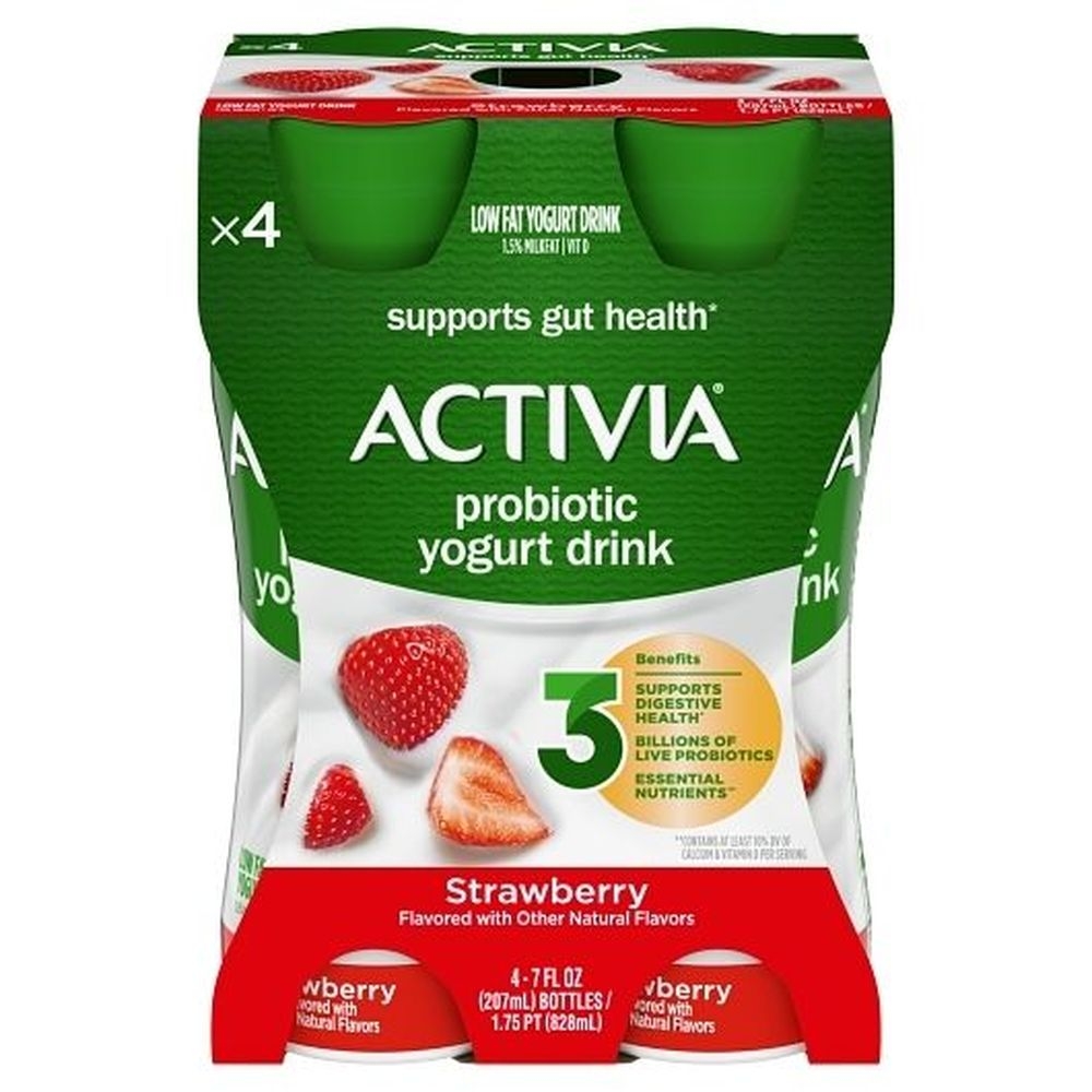 Activia Strawberry Probiotic Lowfat Yogurt Drink, 28 Fluid Ounce - 3 per case