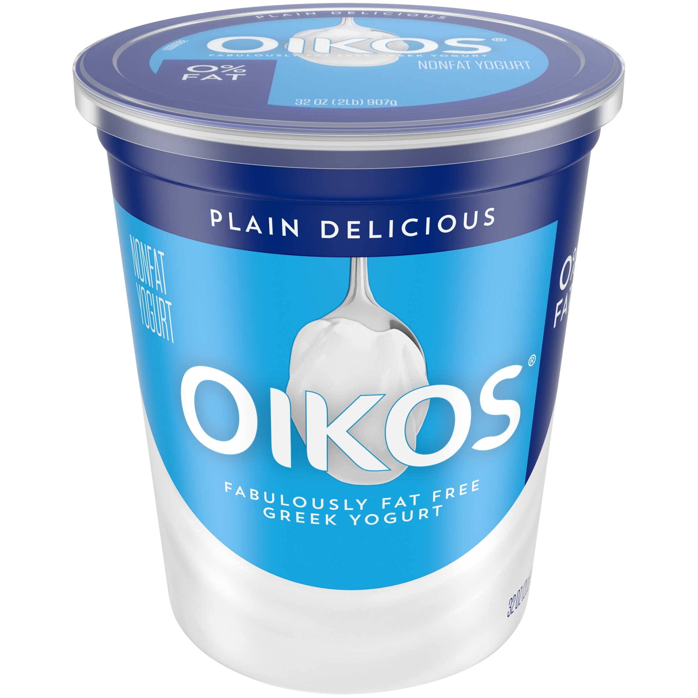Oikos Plain Nonfat Greek Yogurt, 32 Ounce -- 6 per case.