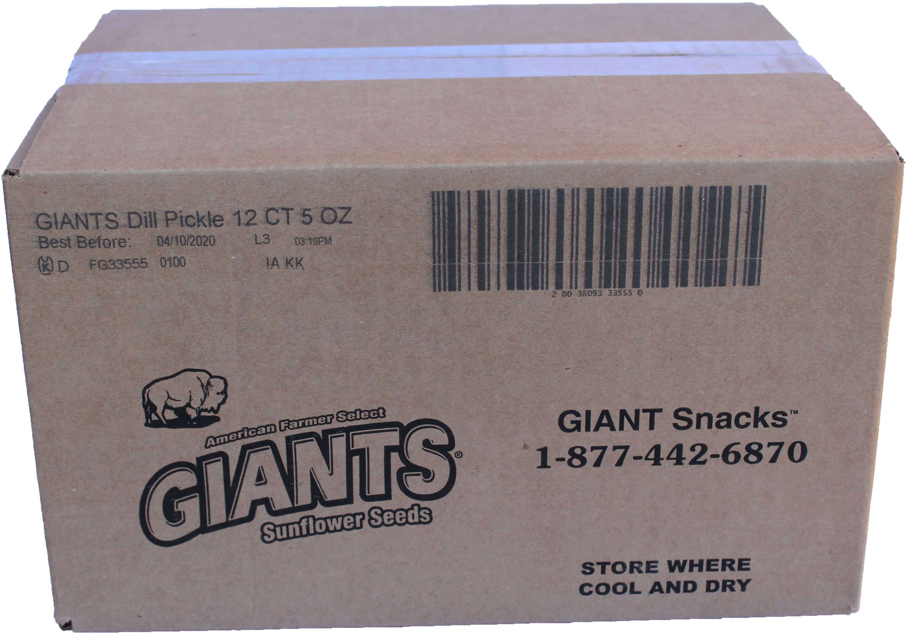 Giants Dill Pickle Flavor Sunflower Seed Snacks, 5 Ounce -- 12 per case