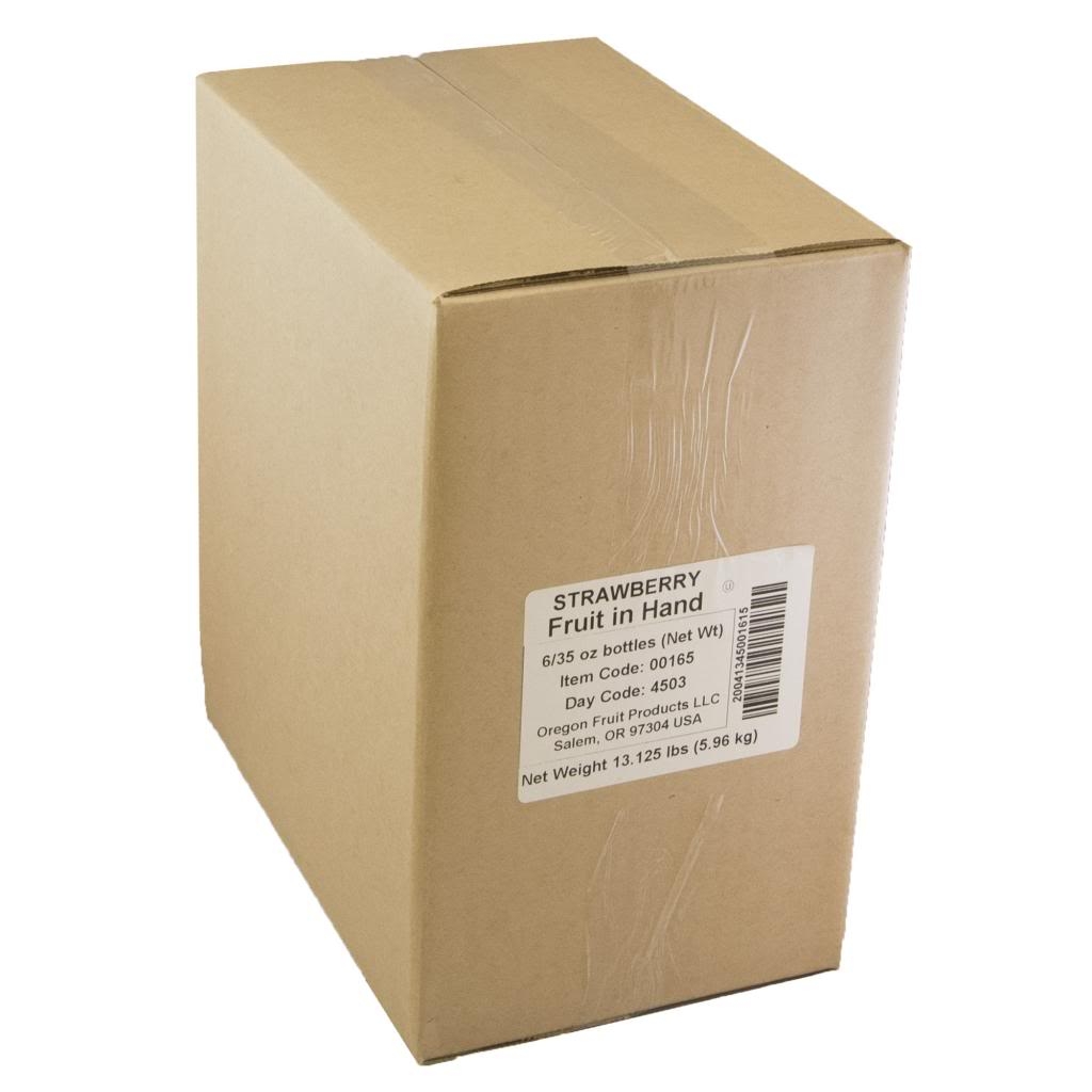 Fruit In Hand Strawberry Pourable Fruit Puree, 35 Ounce -- 6 per case.