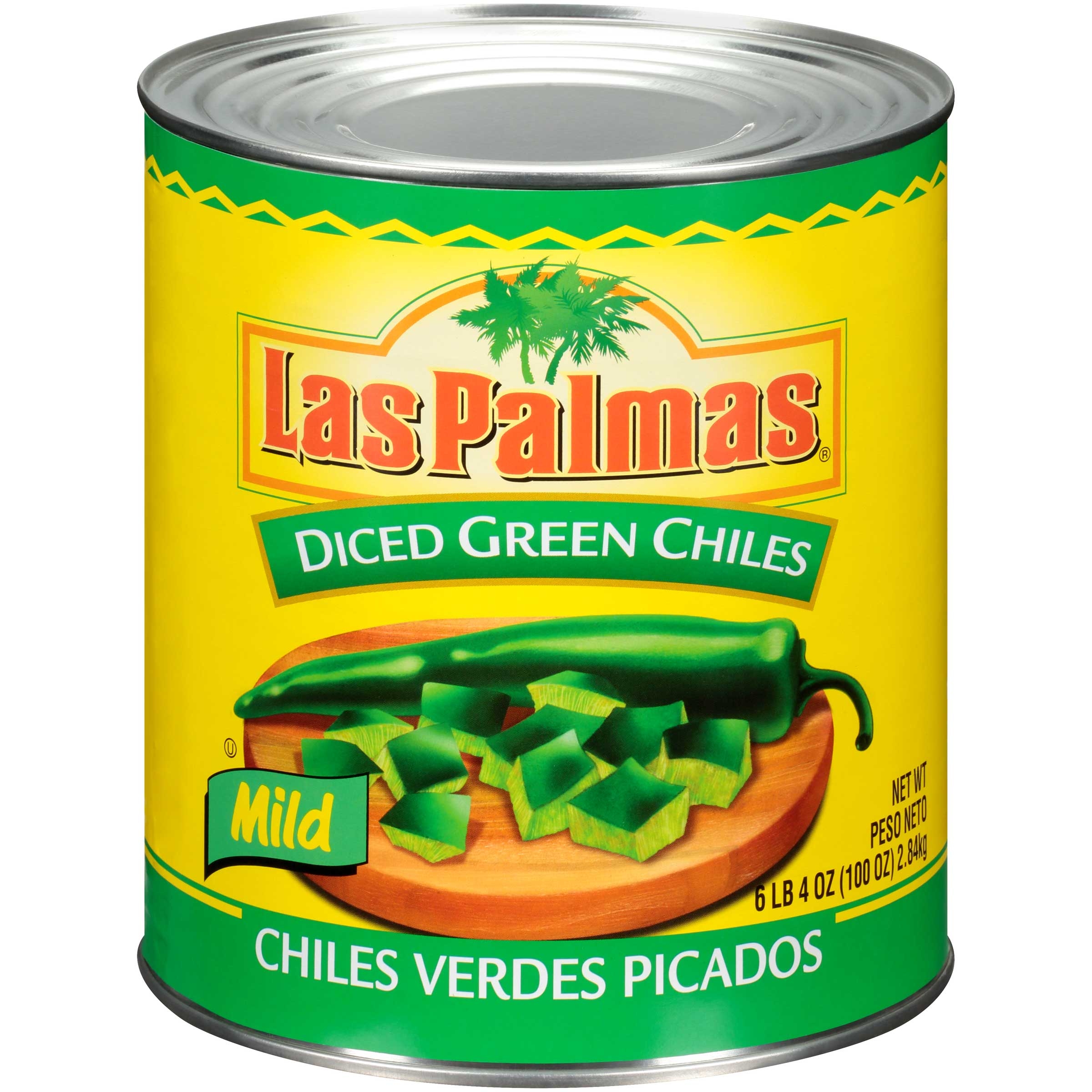 Las Palmas Green Diced Chiles - no. 10 can, 6 cans per case