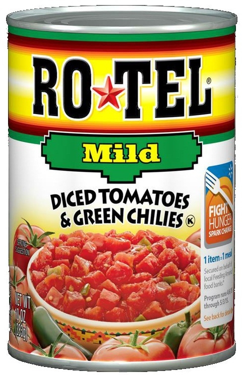 Ro Tel Mild Diced Tomatoes and Green Chilies, 10 Ounce Can -- 24 per case