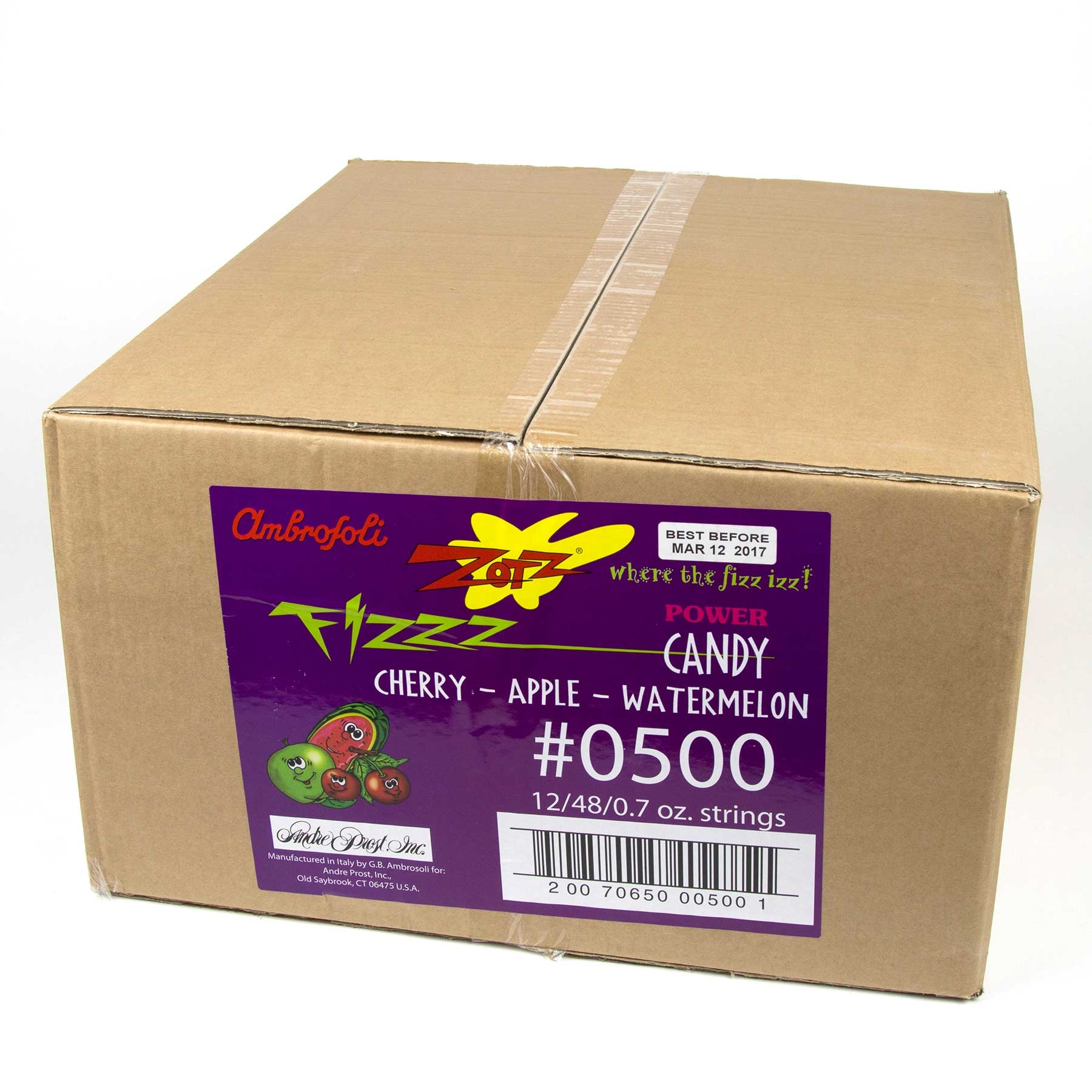 Zotz Cherry Apple Watermelon Fizz Power Candy, 0.7 Ounce - 48 per pack -- 12 packs per case.