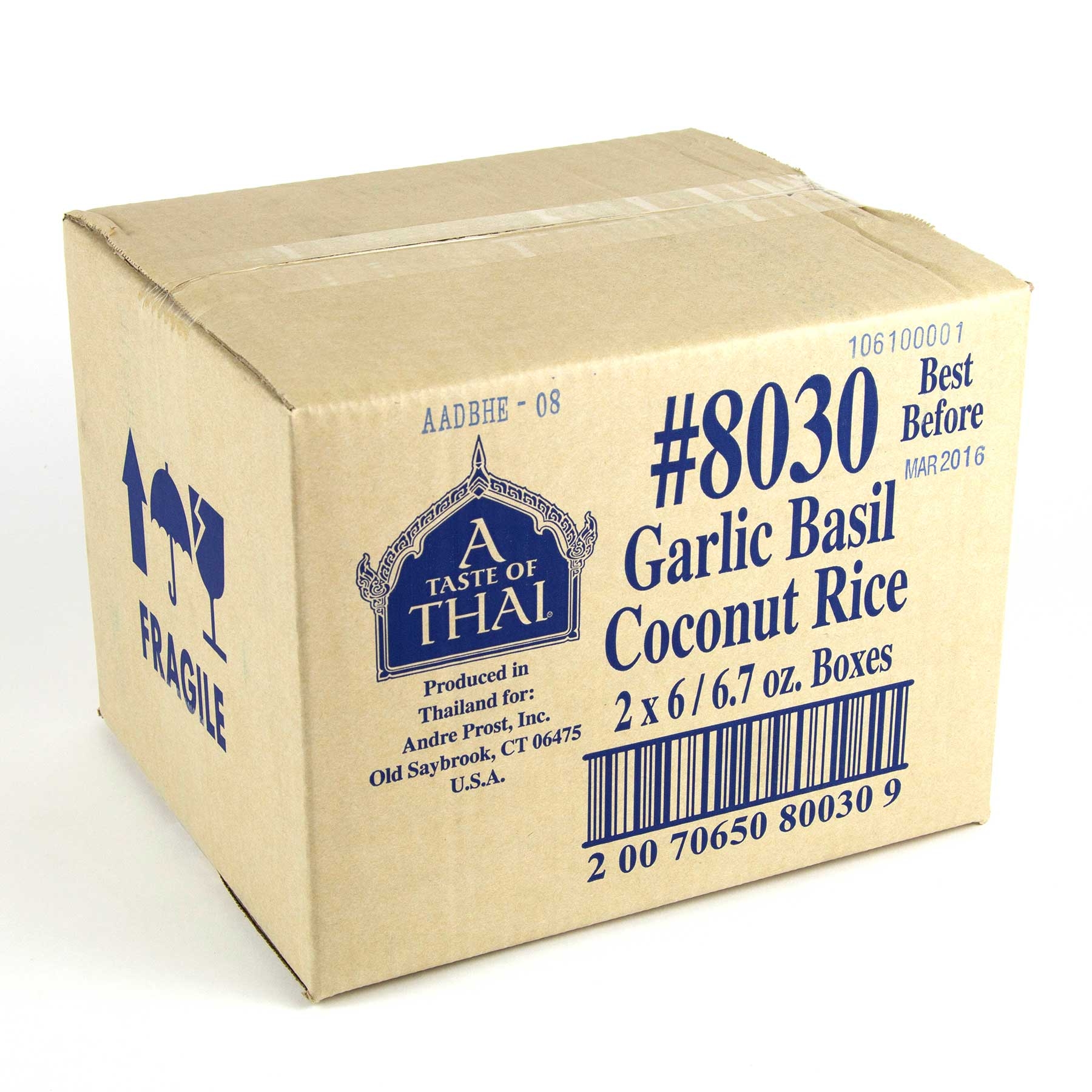 A Taste of Thai Garlic Basil Coconut Rice, 6.7 Ounce -- 12 per case.
