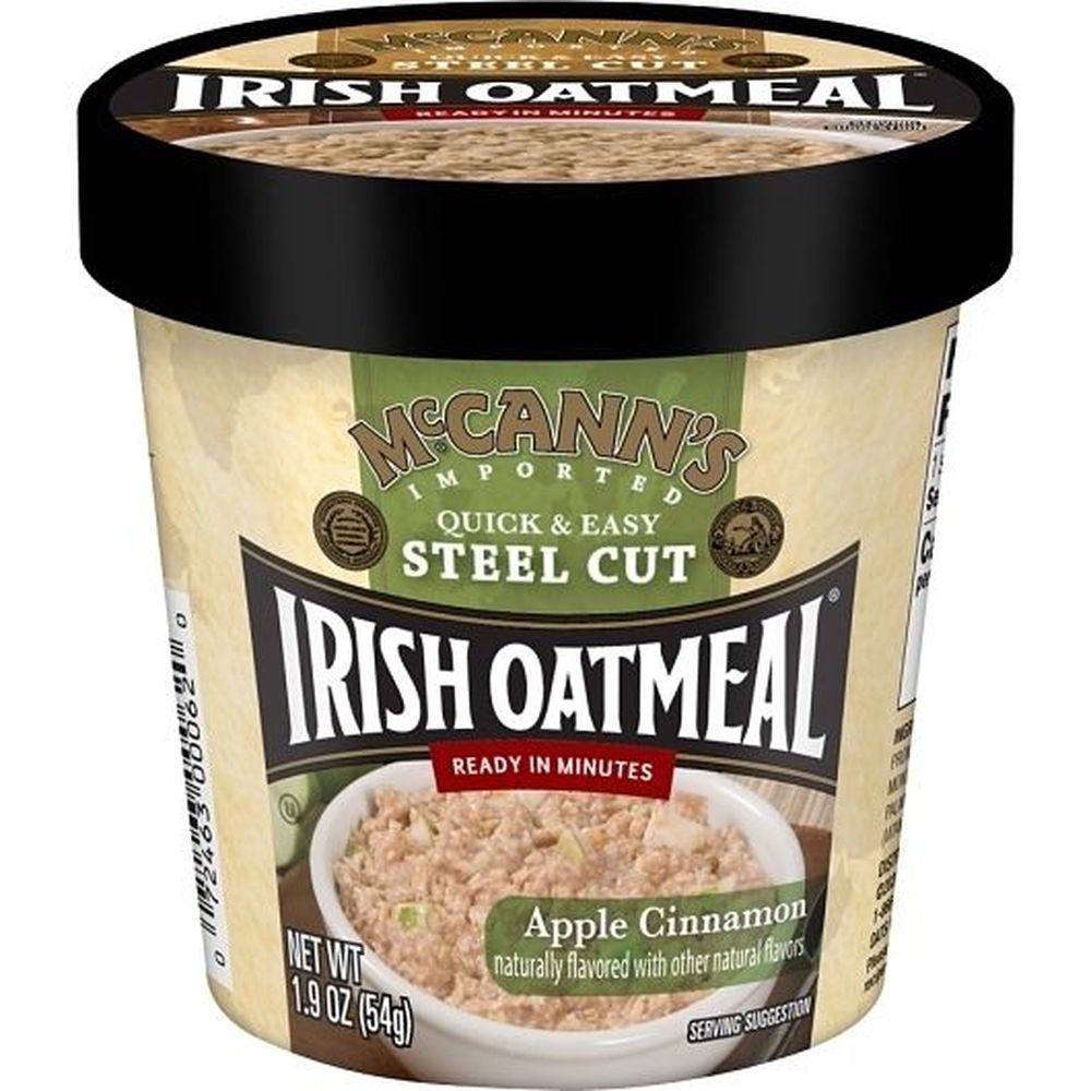 Mccanns Apple Cinnamon Quick and Easy Steel Cut Irish Oatmeal, 1.9 Ounce Cup -- 12 per case