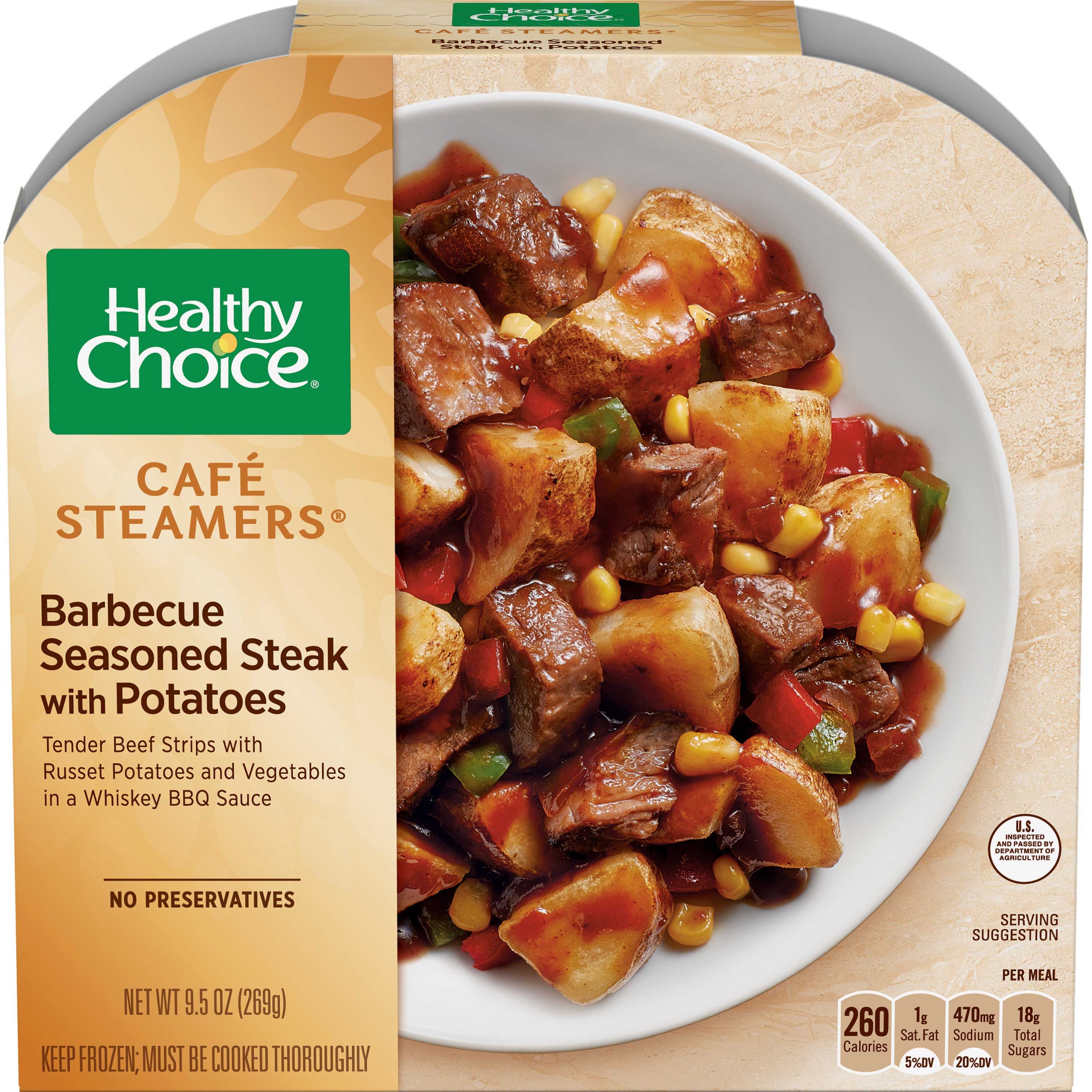 Conagra Healthy Choice Cafe Steamer Grilled Whiskey Steak, 12.6 Ounce -- 8 per case.