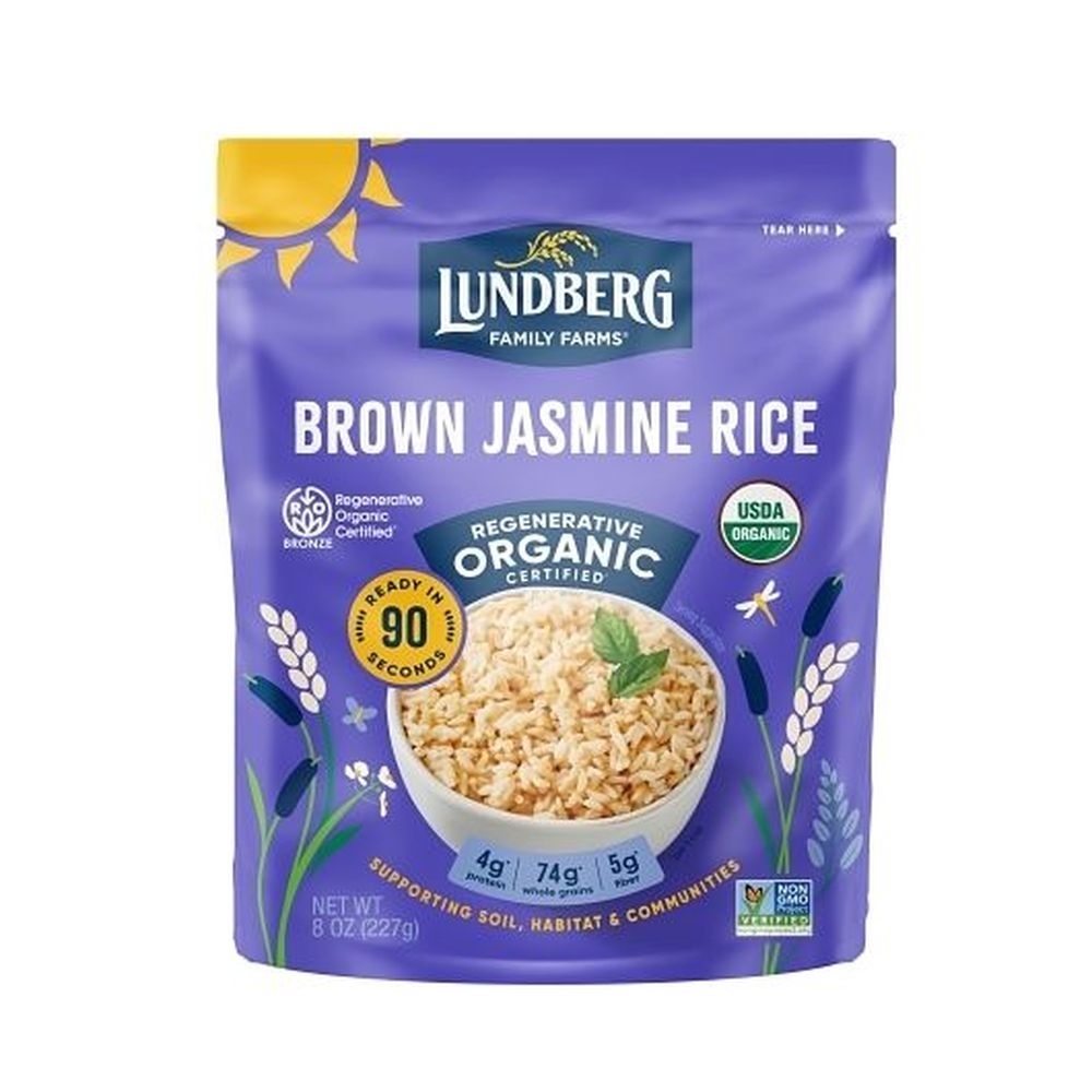 Lundberg Family Farms Regenerative Organic Brown Jasmine Rice, 8 Ounce -- 6 per case