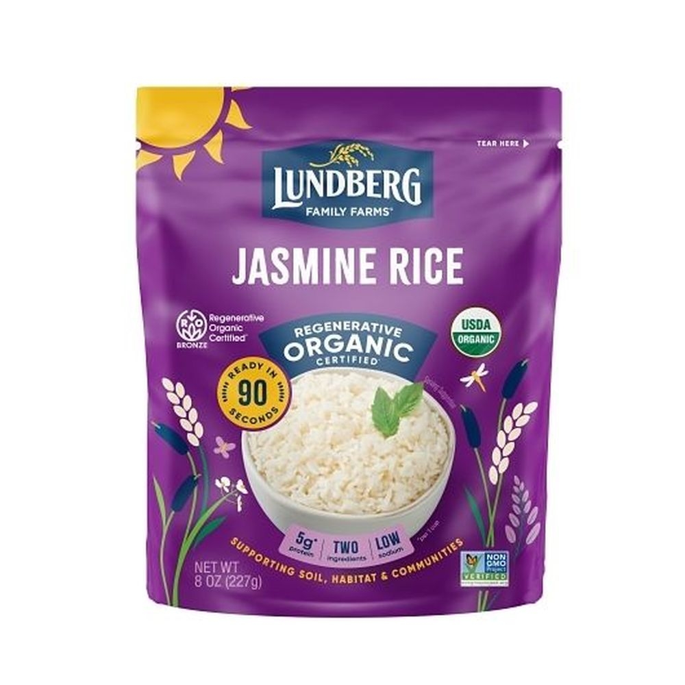 Lundberg Family Farms Regenerative Organic White Jasmine Rice, 8 Ounce -- 6 per case