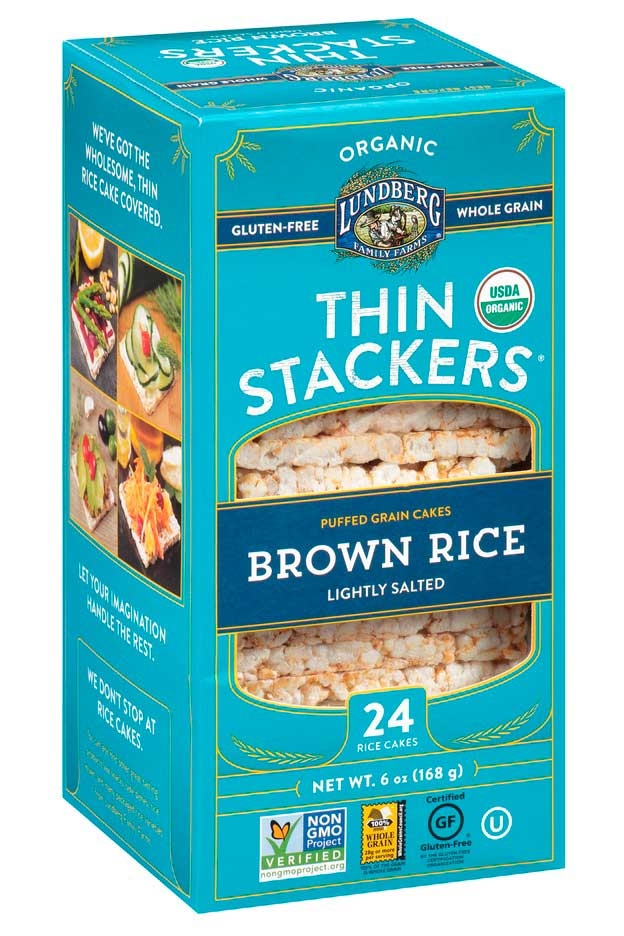 Lundberg Family Farms Family Farms Thin Stackers Lightly Salted Brown Rice Cake, 6 Ounce -- 6 per case