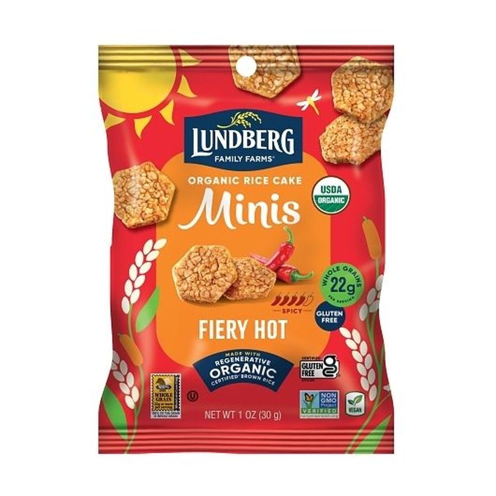 Lundberg Family Farms Organic Minis Fiery Hot Rice Cake, 1 Ounce - 24 per case